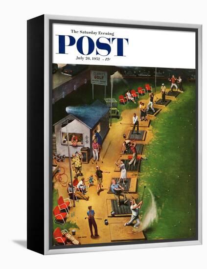 "Golf Driving Range" Saturday Evening Post Cover, July 26, 1952-John Falter-Framed Premier Image Canvas