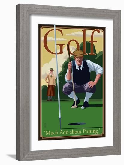 Golf - Much Ado about Putting-Lantern Press-Framed Premium Giclee Print