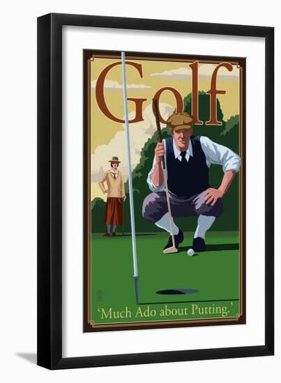 Golf - Much Ado about Putting-Lantern Press-Framed Premium Giclee Print