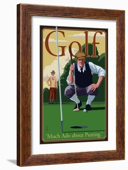 Golf - Much Ado about Putting-Lantern Press-Framed Art Print