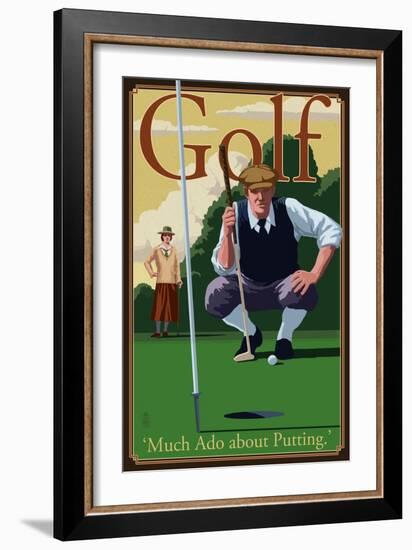 Golf - Much Ado about Putting-Lantern Press-Framed Art Print