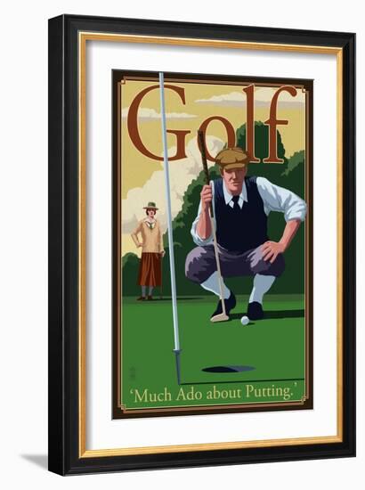 Golf - Much Ado about Putting-Lantern Press-Framed Art Print
