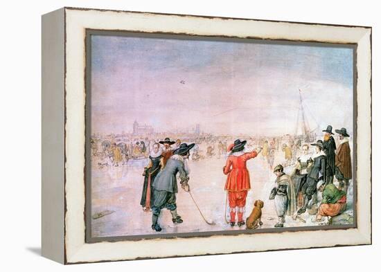 Golf on the Ice on the River Ijsel Near Kampen-Hendrik Avercamp-Framed Premier Image Canvas