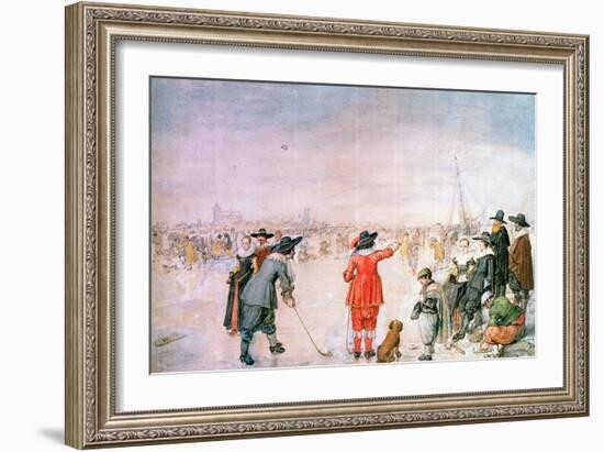 Golf on the Ice on the River Ijsel Near Kampen-Hendrik Avercamp-Framed Giclee Print