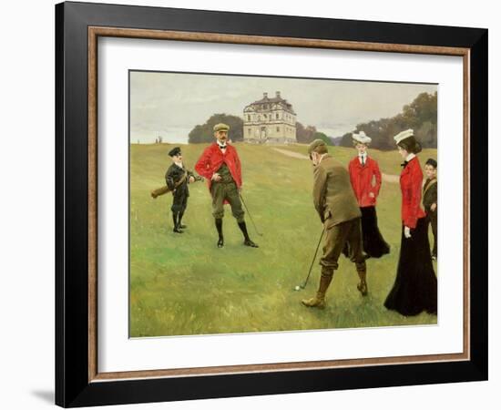 Golf Players at Copenhagen Golf Club-Paul Fischer-Framed Giclee Print