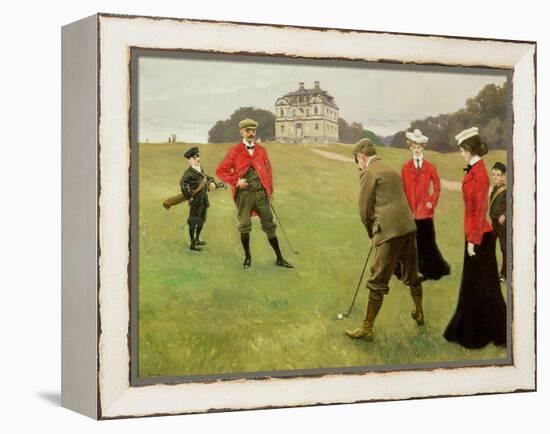 Golf Players at Copenhagen Golf Club-Paul Fischer-Framed Premier Image Canvas