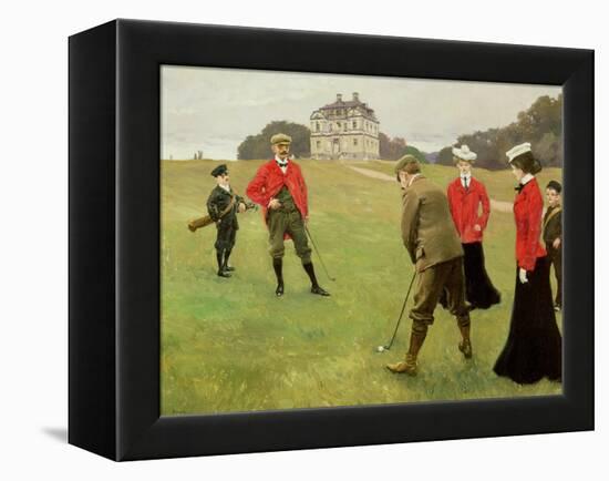 Golf Players at Copenhagen Golf Club-Paul Fischer-Framed Premier Image Canvas