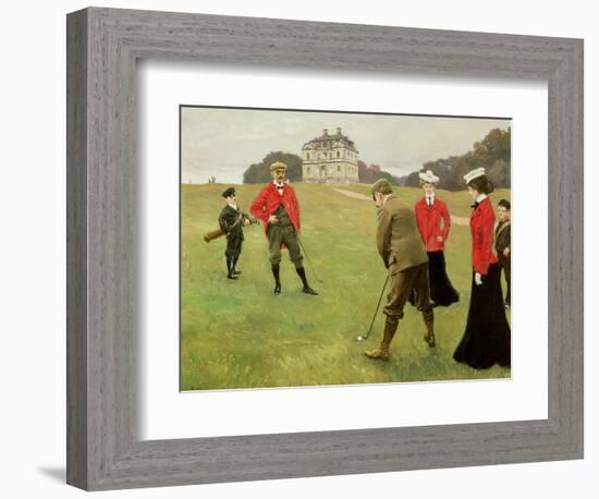 Golf Players at Copenhagen Golf Club-Paul Fischer-Framed Giclee Print