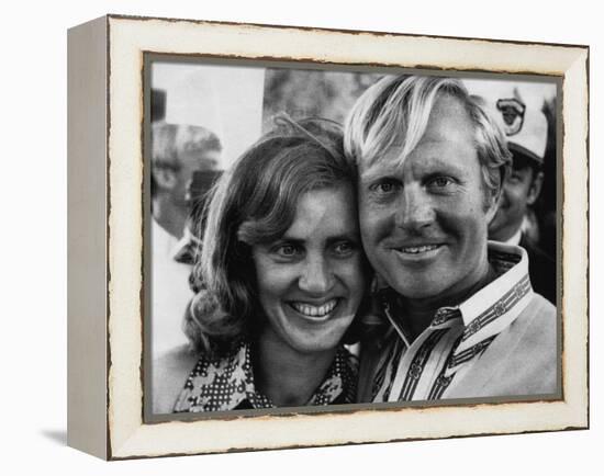 Golf Pro Jack Nicklaus, with Wife Barbara, at the Augusta National Golf Club, Georgia, April 1972-null-Framed Stretched Canvas