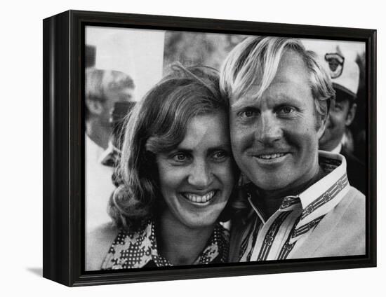 Golf Pro Jack Nicklaus, with Wife Barbara, at the Augusta National Golf Club, Georgia, April 1972-null-Framed Stretched Canvas