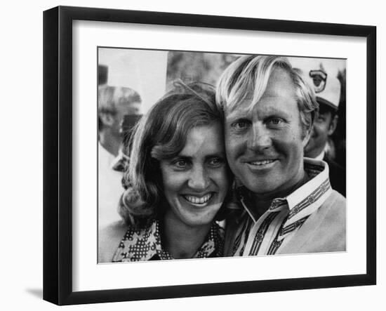 Golf Pro Jack Nicklaus, with Wife Barbara, at the Augusta National Golf Club, Georgia, April 1972-null-Framed Photo