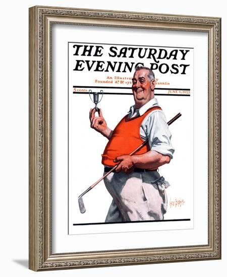 "Golf Trophy," Saturday Evening Post Cover, June 6, 1925-George Brehm-Framed Giclee Print