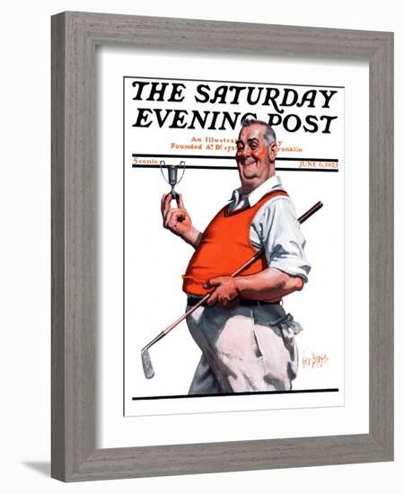 "Golf Trophy," Saturday Evening Post Cover, June 6, 1925-George Brehm-Framed Giclee Print