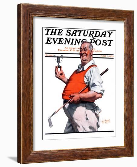 "Golf Trophy," Saturday Evening Post Cover, June 6, 1925-George Brehm-Framed Giclee Print