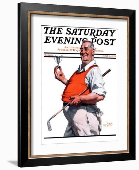 "Golf Trophy," Saturday Evening Post Cover, June 6, 1925-George Brehm-Framed Giclee Print