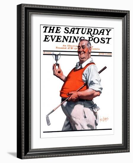 "Golf Trophy," Saturday Evening Post Cover, June 6, 1925-George Brehm-Framed Giclee Print