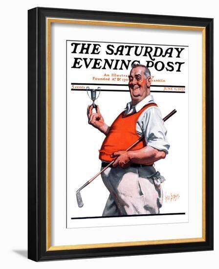 "Golf Trophy," Saturday Evening Post Cover, June 6, 1925-George Brehm-Framed Giclee Print