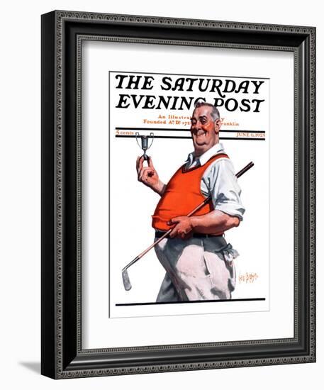 "Golf Trophy," Saturday Evening Post Cover, June 6, 1925-George Brehm-Framed Giclee Print