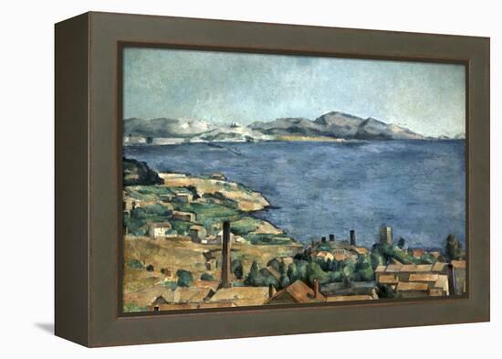 Golfe de Marseille vu de l'Estaque-Paul Cézanne-Framed Premier Image Canvas