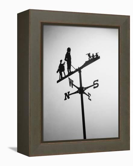 Golfer And Caddy Weather Vane-Bettmann-Framed Premier Image Canvas