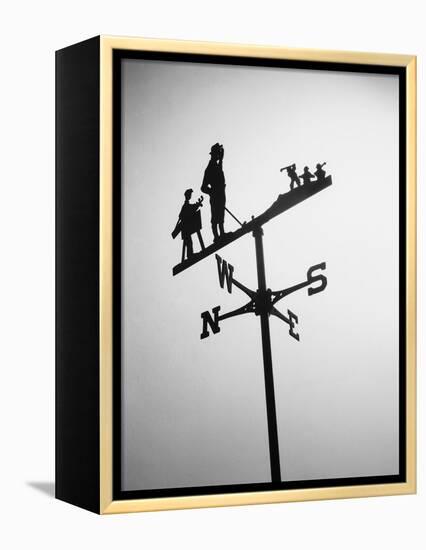 Golfer And Caddy Weather Vane-Bettmann-Framed Premier Image Canvas