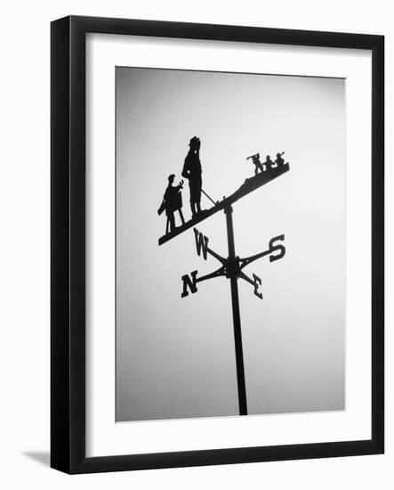 Golfer And Caddy Weather Vane-Bettmann-Framed Photographic Print