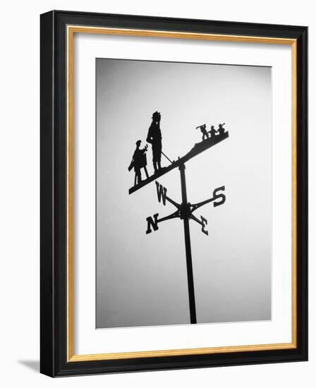 Golfer And Caddy Weather Vane-Bettmann-Framed Photographic Print