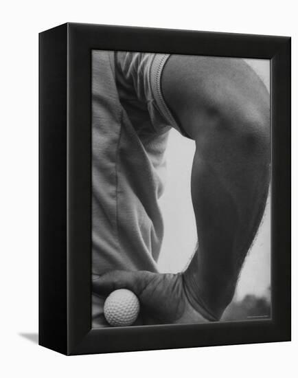 Golfer Arnold Palmer, Holding Golf Ball in Hand-John Dominis-Framed Premier Image Canvas