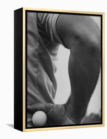 Golfer Arnold Palmer, Holding Golf Ball in Hand-John Dominis-Framed Premier Image Canvas