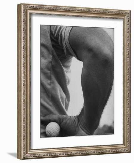 Golfer Arnold Palmer, Holding Golf Ball in Hand-John Dominis-Framed Premium Photographic Print