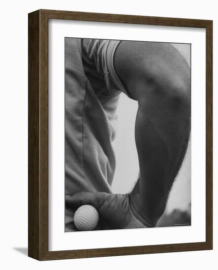 Golfer Arnold Palmer, Holding Golf Ball in Hand-John Dominis-Framed Premium Photographic Print