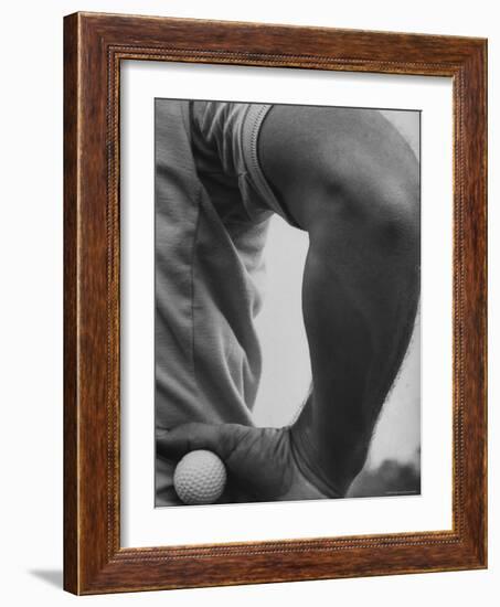 Golfer Arnold Palmer, Holding Golf Ball in Hand-John Dominis-Framed Premium Photographic Print