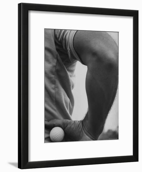 Golfer Arnold Palmer, Holding Golf Ball in Hand-John Dominis-Framed Premium Photographic Print