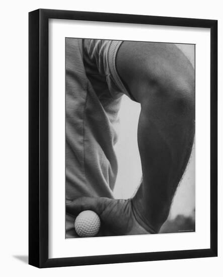 Golfer Arnold Palmer, Holding Golf Ball in Hand-John Dominis-Framed Premium Photographic Print