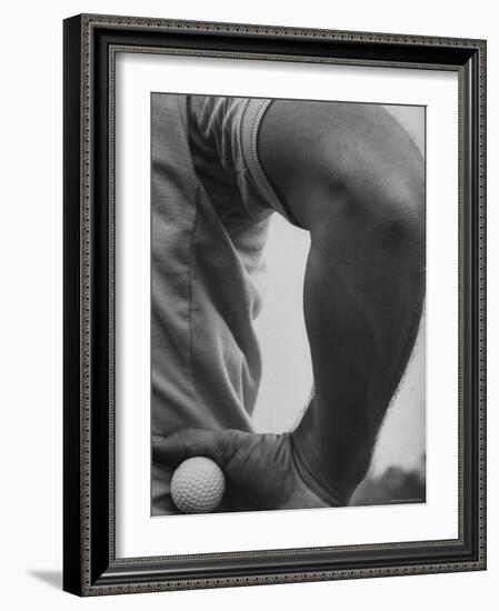 Golfer Arnold Palmer, Holding Golf Ball in Hand-John Dominis-Framed Premium Photographic Print