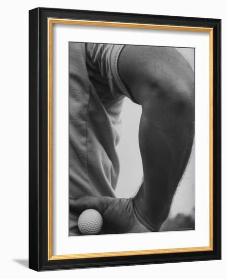 Golfer Arnold Palmer, Holding Golf Ball in Hand-John Dominis-Framed Premium Photographic Print