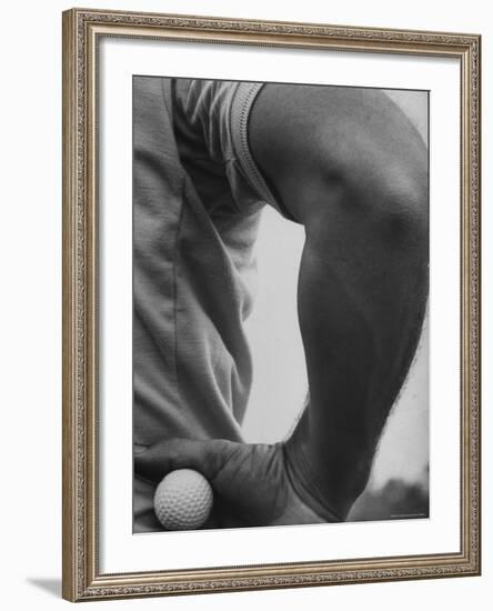 Golfer Arnold Palmer, Holding Golf Ball in Hand-John Dominis-Framed Premium Photographic Print