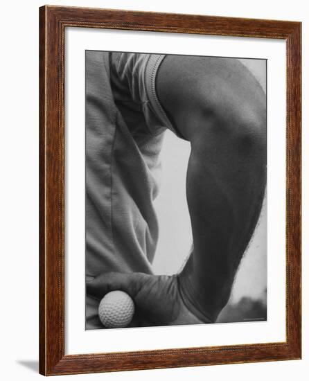 Golfer Arnold Palmer, Holding Golf Ball in Hand-John Dominis-Framed Premium Photographic Print