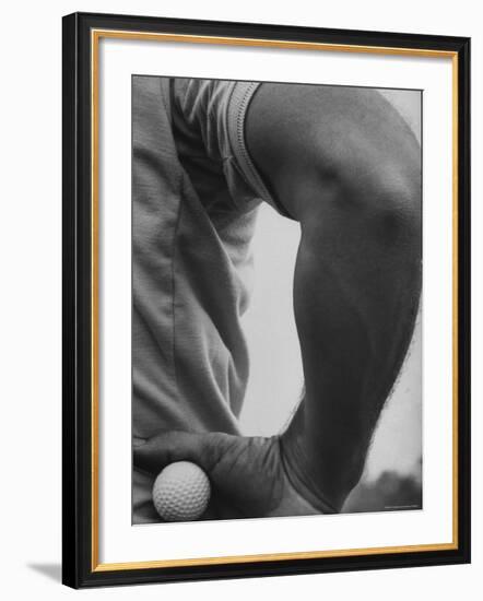 Golfer Arnold Palmer, Holding Golf Ball in Hand-John Dominis-Framed Premium Photographic Print