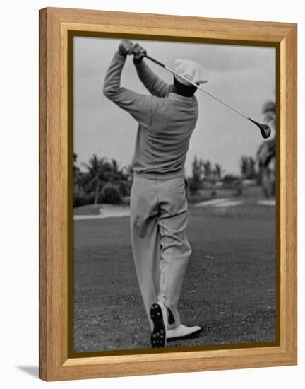 Golfer Ben Hogan, Demonstrating His Golf Drive-J^ R^ Eyerman-Framed Premier Image Canvas