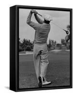Golfer Ben Hogan, Demonstrating His Golf Drive-J. R. Eyerman-Framed Premier Image Canvas