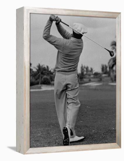 Golfer Ben Hogan, Demonstrating His Golf Drive-J^ R^ Eyerman-Framed Premier Image Canvas