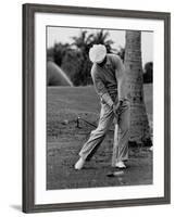 Golfer Ben Hogan, Demonstrating His Golf Drive-J. R. Eyerman-Framed Premium Photographic Print