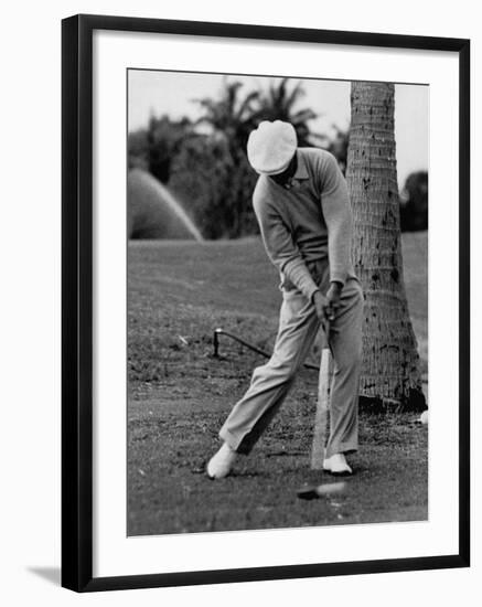 Golfer Ben Hogan, Demonstrating His Golf Drive-J^ R^ Eyerman-Framed Premium Photographic Print