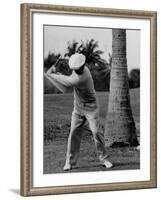Golfer Ben Hogan, Demonstrating His Golf Drive-J. R. Eyerman-Framed Premium Photographic Print
