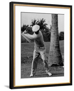 Golfer Ben Hogan, Demonstrating His Golf Drive-J. R. Eyerman-Framed Premium Photographic Print