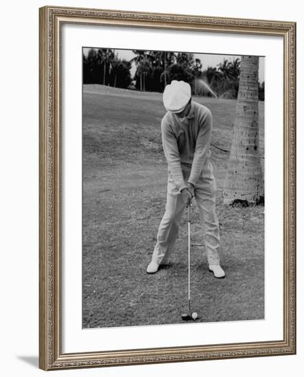 Golfer Ben Hogan, Demonstrating His Golf Drive-J^ R^ Eyerman-Framed Premium Photographic Print