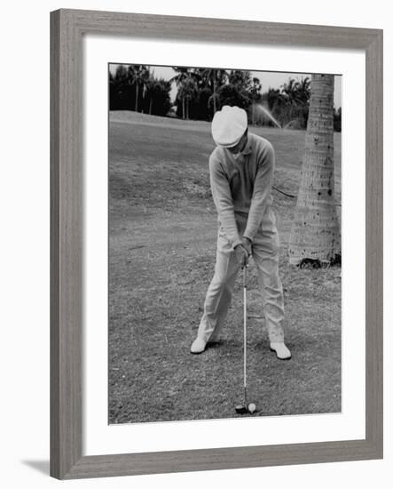 Golfer Ben Hogan, Demonstrating His Golf Drive-J^ R^ Eyerman-Framed Premium Photographic Print