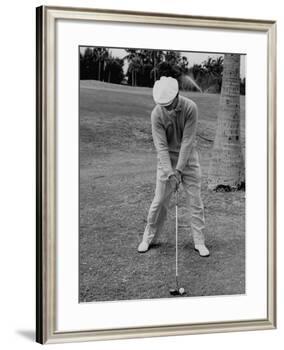 Golfer Ben Hogan, Demonstrating His Golf Drive-J. R. Eyerman-Framed Premium Photographic Print