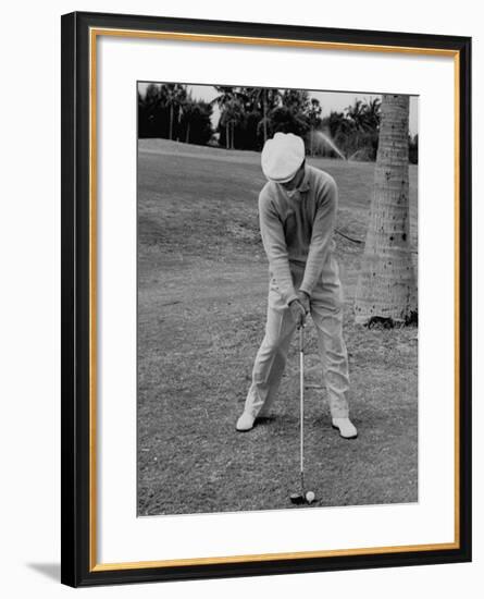 Golfer Ben Hogan, Demonstrating His Golf Drive-J^ R^ Eyerman-Framed Premium Photographic Print